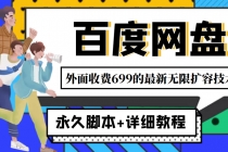 外面收费699的百度网盘无限扩容技术，永久脚本+详细教程，小白也轻松上手-冒泡网