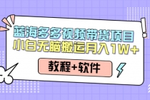 人人都能操作的蓝海多多视频带货项目 小白无脑搬运月入10000+-冒泡网