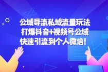 公域导流私域流量玩法：打爆抖音+视频号公域，快速引流到个人微信！-冒泡网