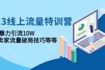 2023线上流量特训营：包含暴力引流10W+中小卖家流量破局技巧等等-冒泡网