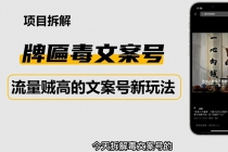 2023抖音快手毒文案新玩法，牌匾文案号，起号快易变现-冒泡网