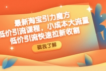 最新淘宝引力魔方低价引流实操：小成本大流量，低价引流快速拉新收割-冒泡网