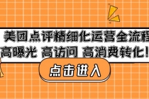 美团点评精细化运营全流程：高曝光 高访问 高消费转化！-冒泡网