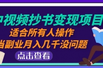 中视频抄书变现项目：适合所有人操作，当副业月入几千没问题！-冒泡网