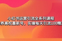 小红书运营引流全系列课程：教你养高权重新号，实操每天引流100精准粉-冒泡网