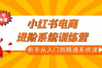 小红书电商进阶系统训练营：新手从入门到精通系统课-冒泡网