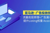 亚马逊·广告投放技巧流量底层+广告漏斗逻辑+提升Listing权重 Acos<10%-冒泡网