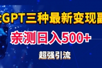 实操日入500+的CGPT三种变现副业：有手就行的暴力引流【教程+源码】-冒泡网