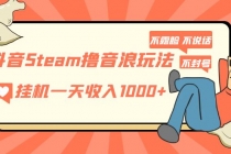 抖音Steam撸音浪玩法 挂机一天收入1000+不露脸 不说话 不封号 社恐人群福音-冒泡网