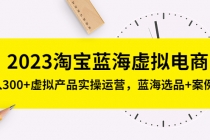 2023淘宝蓝海虚拟电商，日入300+虚拟产品实操运营，蓝海选品+案例拆解-冒泡网