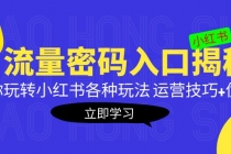 小红书流量密码入口揭秘：带你玩转小红书各种玩法 运营技巧+优化！-冒泡网