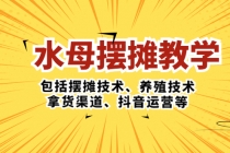 水母·摆摊教学，包括摆摊技术、养殖技术、拿货渠道、抖音运营等-冒泡网