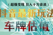 抖音最新无人直播变现直播车牌估值玩法项目 轻松日赚几百+【详细玩法教程】-冒泡网