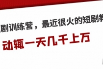 短剧训练营，最近很火的短剧教程，动辄一天几千上万的收入-冒泡网