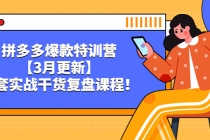 拼多多爆款特训营【3月更新】，全套实战干货​复盘课程！-冒泡网