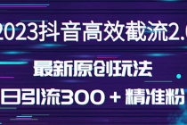 日引300＋创业粉，独家抖音高效截流2.0玩法-冒泡网