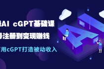 玩赚AI cGPT基础课：账号注册到变现赚钱，如何用cGPT打造被动收入-冒泡网