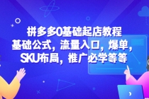 拼多多0基础起店教程：基础公式，流量入口，爆单，SKU布局，推广必学等等-冒泡网