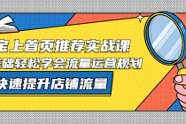 淘宝上首页/推荐实战课：0基础轻松学会流量运营规划，快速提升店铺流量！-冒泡网