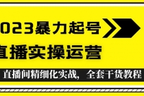 2023暴力起号+直播实操运营，全套直播间精细化实战，全套干货教程！-冒泡网