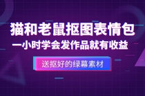 外面收费880的猫和老鼠绿幕抠图表情包视频制作，一条视频变现3w+教程+素材-冒泡网