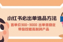 小红书必出单选品方法：客单价300-3000 出单很稳定 带你挖掘高利润产品-冒泡网