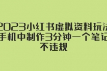 2023小红书虚拟资料玩法，手机中制作3分钟一个笔记不违规-冒泡网