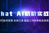 Chat AI初阶实战课，AI时代技术变革 未来已来 提高工作效率和未来竞争力-冒泡网