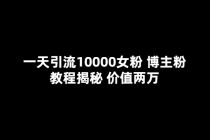 一天引流10000女粉，博主粉教程揭秘-冒泡网