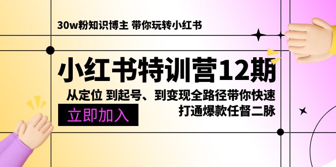 小红书特训营12期：从定位 到起号、到变现全路径带你快速打通爆款任督二脉-冒泡网