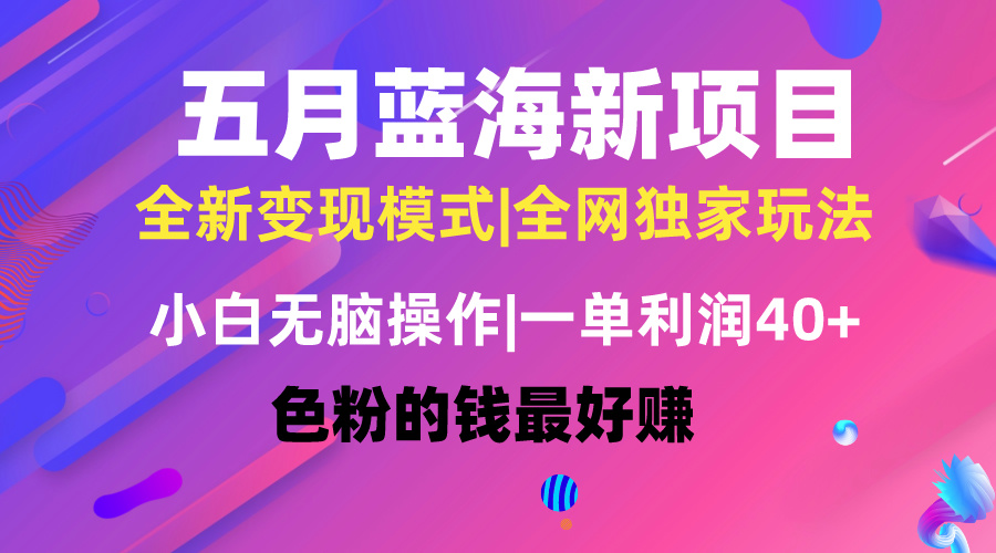 五月蓝海项目全新玩法，小白无脑操作，一天几分钟，矩阵操作，月入4万+-冒泡网