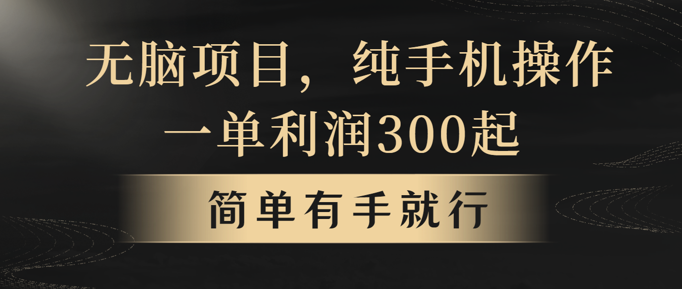 无脑项目，一单几百块，轻松月入5w+，看完就能直接操作-冒泡网