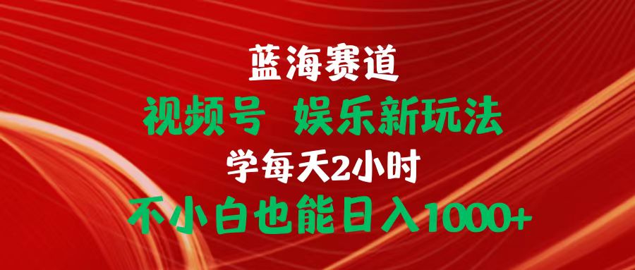 蓝海赛道视频号 娱乐新玩法每天2小时小白也能日入1000+-冒泡网