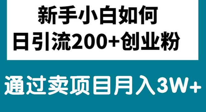 新手小白日引流200+创业粉,通过卖项目月入3W+-冒泡网