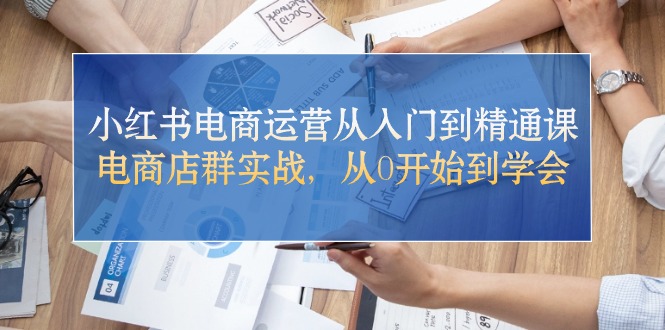 小红书电商运营从入门到精通课，电商店群实战，从0开始到学会-冒泡网