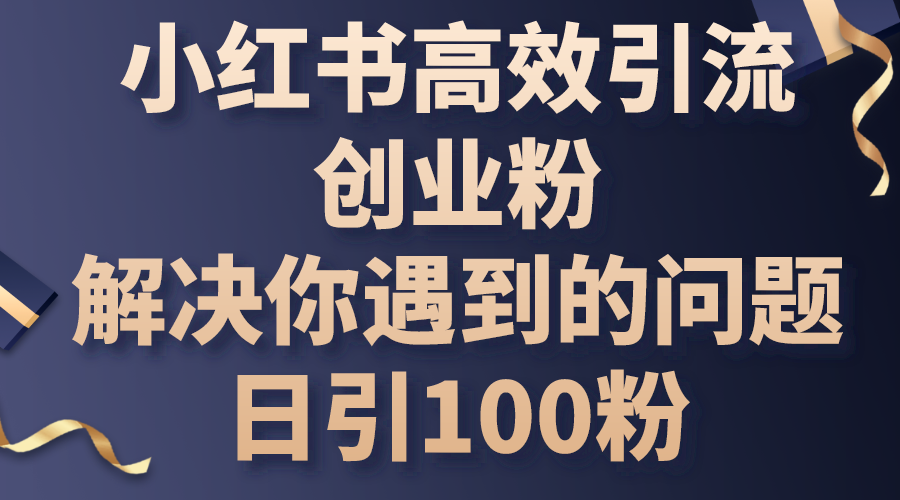 小红书高效引流创业粉，解决你遇到的问题，日引100粉-冒泡网