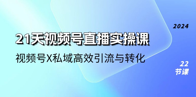 21天-视频号直播实操课，视频号X私域高效引流与转化-冒泡网