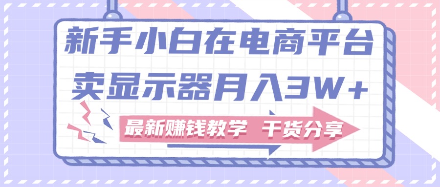 新手小白如何做到在电商平台卖显示器月入3W+，最新赚钱教学干货分享-冒泡网