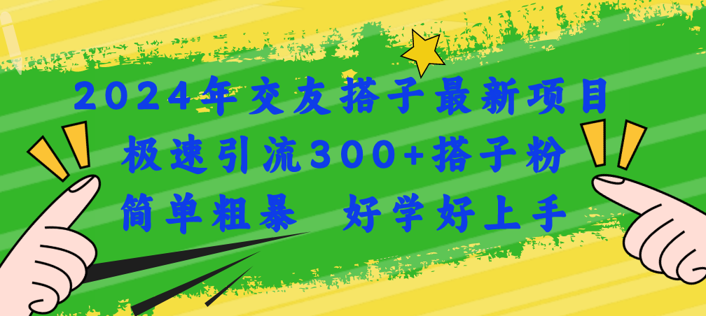 2024年交友搭子最新项目，极速引流300+搭子粉，简单粗暴，好学好上手-冒泡网