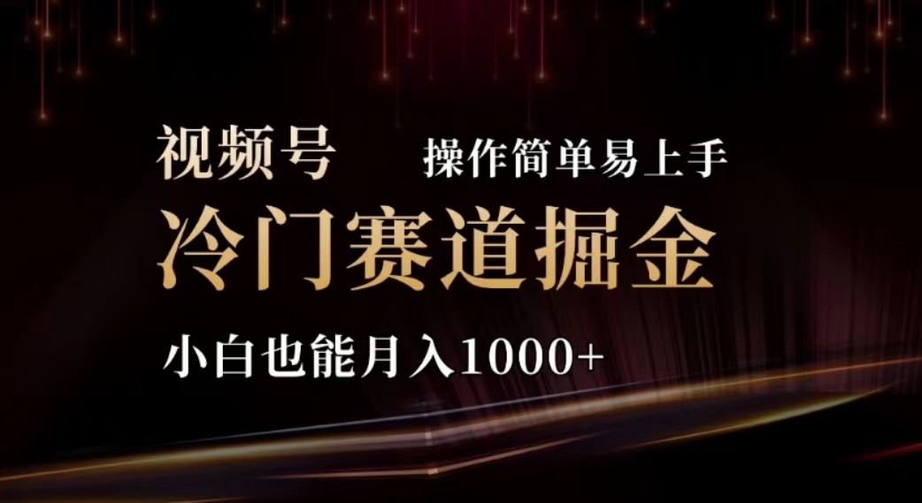 2024视频号冷门赛道掘金，操作简单轻松上手，小白也能月入1000+-冒泡网