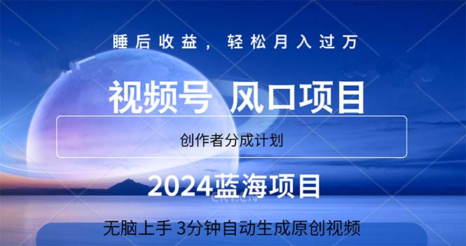 2024蓝海项目，3分钟自动生成视频，月入过万-冒泡网