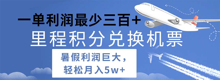 2024暑假利润空间巨大的里程积分兑换机票项目，每一单利润最少500-冒泡网