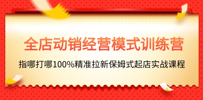 全店动销-经营模式训练营，指哪打哪100%精准拉新保姆式起店实战课程-冒泡网